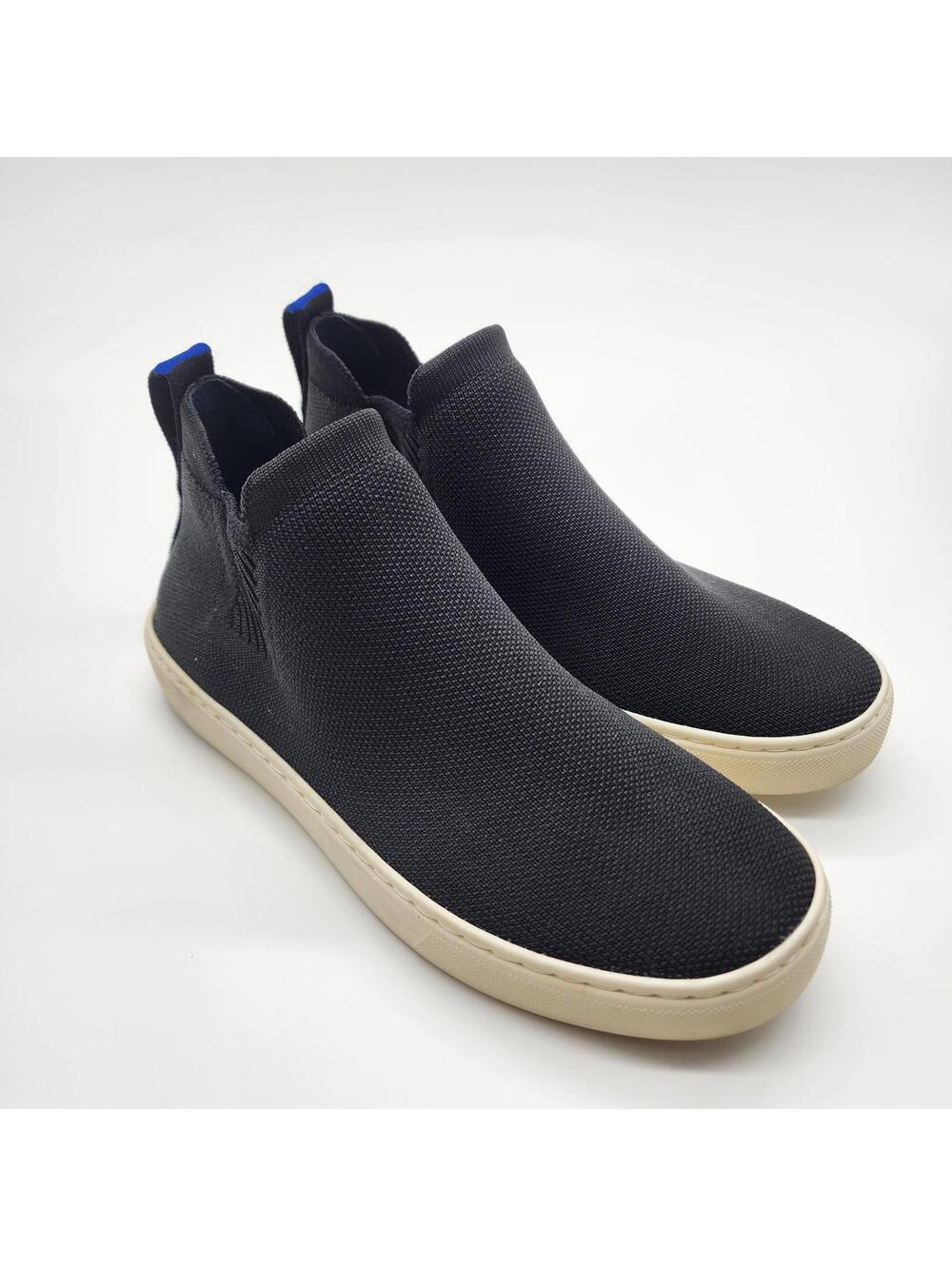 Rothy's The Chelsea Black Knit Ankle Boots Women's Size 6.5 EUC Worn Once